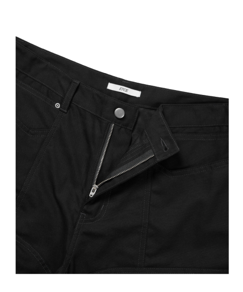 ETCE(イーティーシーイー)の「DOUBLE KNEE ZIPPER SHORTS (BLACK)(その他パンツ・メンズ・その他・MEDIUM/LARGE/X-LARGE)」の4枚目の写真