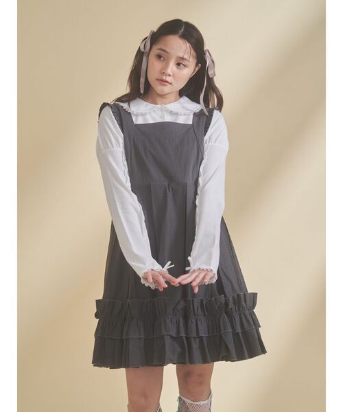 merry jenny（メリージェニー）の「frilly polo tops（ポロシャツ・レディース・グレー/オフホワイト/ピンク・FREE）」の21枚目の写真