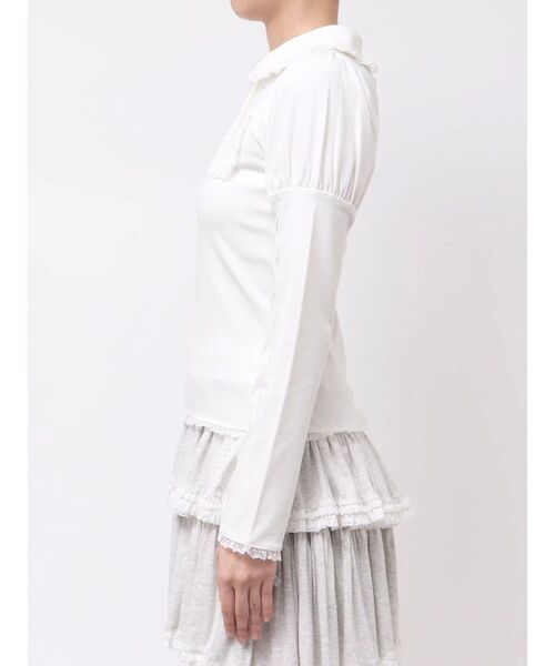 merry jenny（メリージェニー）の「frilly polo tops（ポロシャツ・レディース・グレー/オフホワイト/ピンク・FREE）」の13枚目の写真