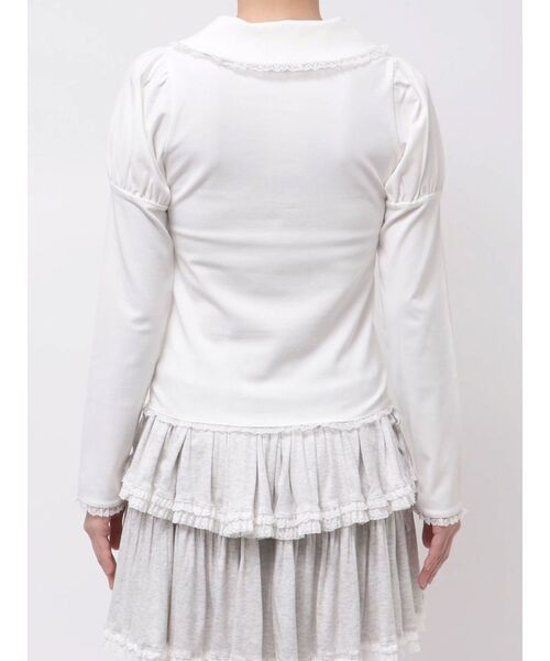 merry jenny（メリージェニー）の「frilly polo tops（ポロシャツ・レディース・グレー/オフホワイト/ピンク・FREE）」の12枚目の写真