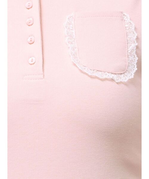 merry jenny（メリージェニー）の「frilly polo tops（ポロシャツ・レディース・グレー/オフホワイト/ピンク・FREE）」の4枚目の写真