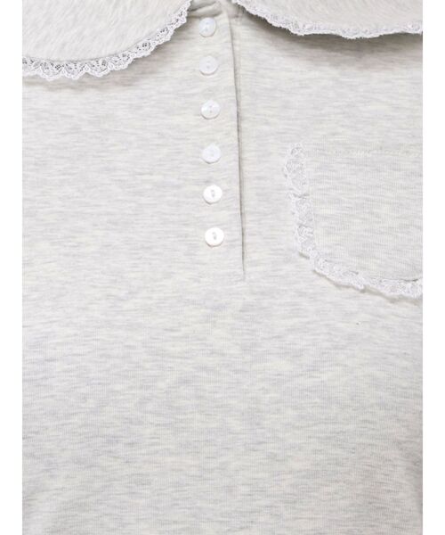 merry jenny（メリージェニー）の「frilly polo tops（ポロシャツ・レディース・グレー/オフホワイト/ピンク・FREE）」の11枚目の写真