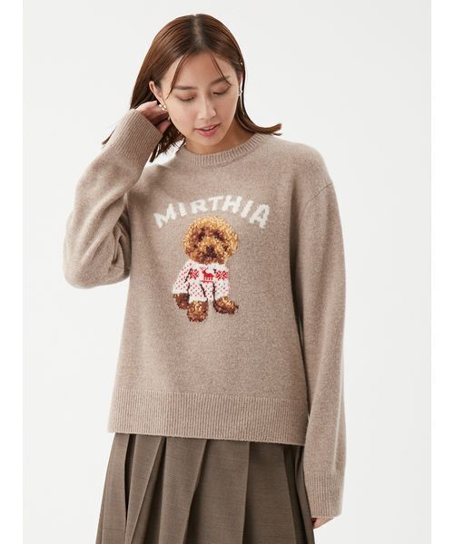 新品✨✨Mila Owen トイプードルクルーネックジャガードニット トイプードルクルーネックジャガードニット(ニット)｜トップス｜Mila