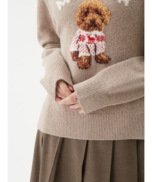 セール】トイプードルクルーネックジャガードニット（ニット/セーター