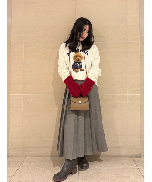 milaowenトイプードルクルーネックジャガードニット トイプードルクルーネックジャガードニット｜ミラオーウェンの通販