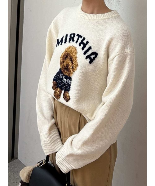 トイプードルクルーネックジャガードニット セール】トイプードルクルーネックジャガードニット（ニット/セーター