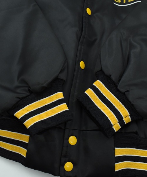 NBA/NFL/NHL/MLB(エヌビーエーエヌエフエルエヌエイチエルエムエルビー)の「【USED】90’s Chalk Line “NFL Pittsburgh Steelers” ナイロン アワードジャケット(スタジャン・メンズ・ブラック・X-LARGE)」の8枚目の写真