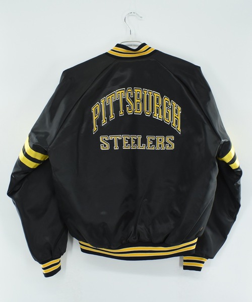 NBA/NFL/NHL/MLB(エヌビーエーエヌエフエルエヌエイチエルエムエルビー)の「【USED】90’s Chalk Line “NFL Pittsburgh Steelers” ナイロン アワードジャケット(スタジャン・メンズ・ブラック・X-LARGE)」の11枚目の写真