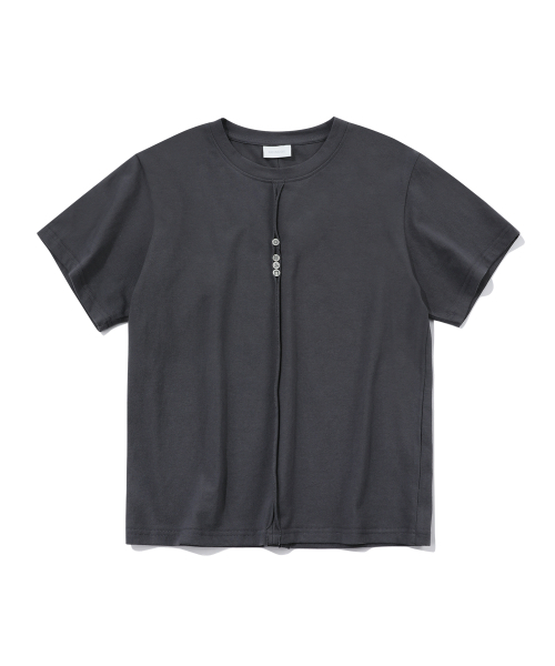 EPISODE UNTITLED（エピソードアンタイトルド）の「POINT SNAP OPEN CUT  T-SHIRT_GRAY（Tシャツ/カットソー・レディース・その他・1）」の2枚目の写真