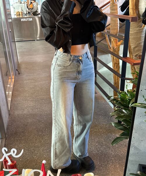 JINMANIA(ジンマニア)の「レディース ウォッシング ロング ワイドデニムパンツ (ライトブルー)(デニムパンツ・レディース・その他・SMALL/MEDIUM/LARGE/X-LARGE/X-SMALL)」の13枚目の写真