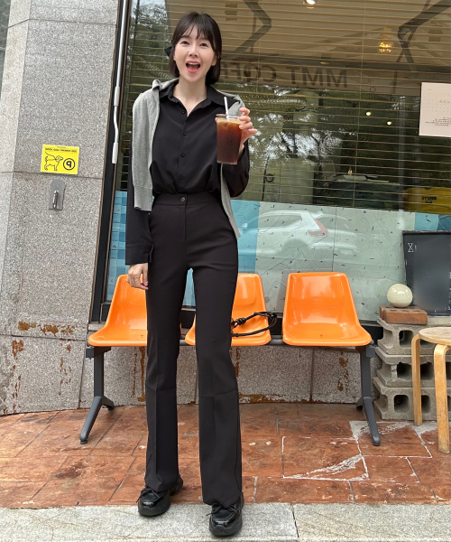 BBAEBBAE(ペッペ)の「シークレットバンディングスパンブーツカットブラックスラックス(スラックス・レディース・ブラック・SMALL/MEDIUM/LARGE/X-LARGE)」の17枚目の写真