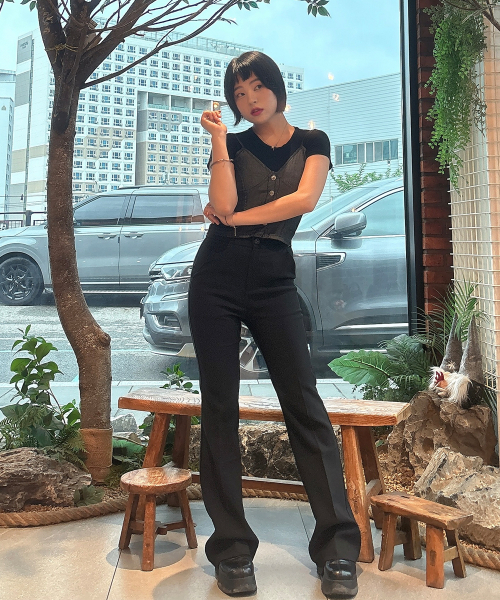 BBAEBBAE(ペッペ)の「シークレットバンディングスパンブーツカットブラックスラックス(スラックス・レディース・ブラック・SMALL/MEDIUM/LARGE/X-LARGE)」の11枚目の写真