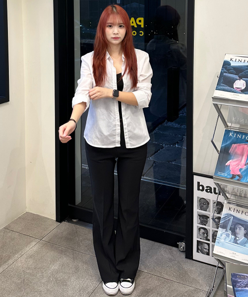 BBAEBBAE(ペッペ)の「シークレットバンディングスパンブーツカットブラックスラックス(スラックス・レディース・ブラック・SMALL/MEDIUM/LARGE/X-LARGE)」の13枚目の写真