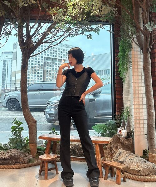 BBAEBBAE(ペッペ)の「シークレットバンディングスパンブーツカットブラックスラックス(スラックス・レディース・ブラック・SMALL/MEDIUM/LARGE/X-LARGE)」の7枚目の写真