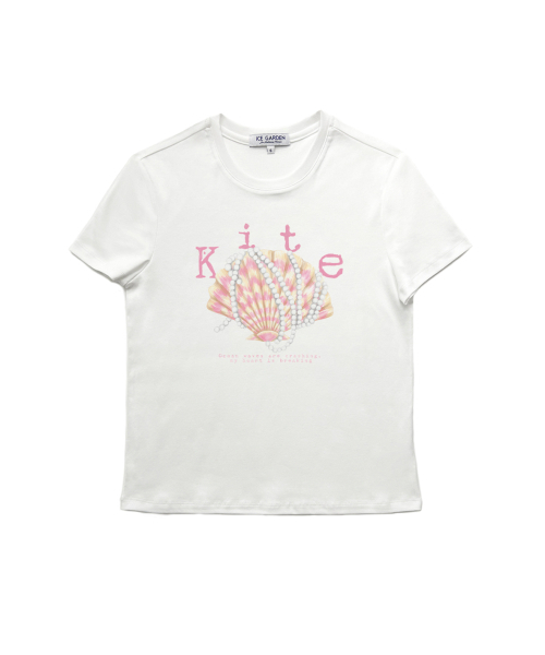 ICE GARDEN A.508(アイス ガーデン エイオーゴンパル)の「Seashell Print T-shirt(Tシャツ/カットソー・レディース・ホワイト・SMALL/MEDIUM)」の2枚目の写真