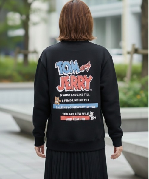 Tom&Jerry(トムアンドジェリー)の「【TOM&JERRY/トムとジェリー】ダンボールニットプリントクルーネックトレーナー/ユニセックス(スウェット・レディース・ブラック/サックスブルー/スミクロ/オートミール・MEDIUM/LARGE)」の17枚目の写真