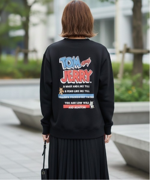 Tom&Jerry(トムアンドジェリー)の「【TOM&JERRY/トムとジェリー】ダンボールニットプリントクルーネックトレーナー/ユニセックス(スウェット・レディース・ブラック/サックスブルー/スミクロ/オートミール・MEDIUM/LARGE)」の19枚目の写真