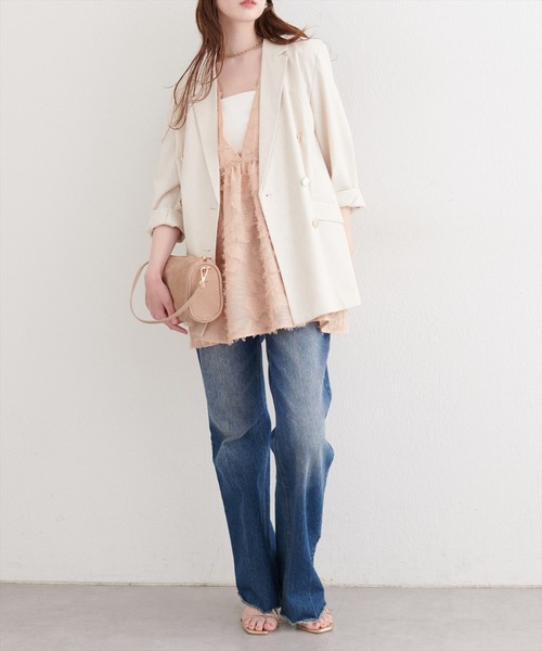 natural couture(ナチュラルクチュール)の「お花ジャガードベスト×ラメワンピースセット(ワンピース・レディース・アイボリー/ブラック/オレンジ・FREE/LARGE)」の12枚目の写真