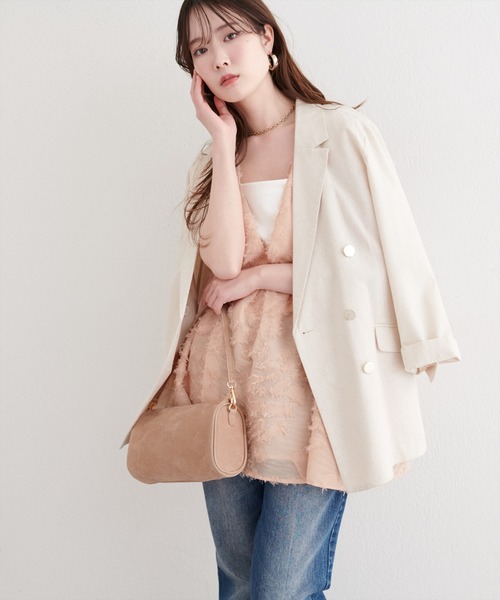 natural couture(ナチュラルクチュール)の「お花ジャガードベスト×ラメワンピースセット(ワンピース・レディース・アイボリー/ブラック/オレンジ・FREE/LARGE)」の10枚目の写真