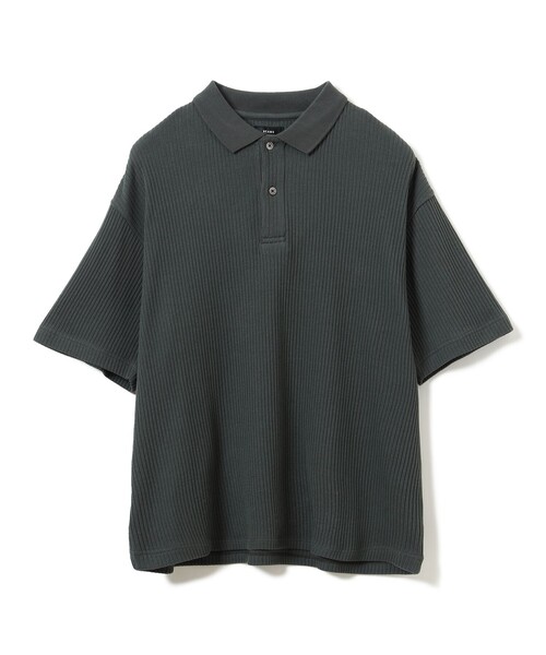 BEAMS（ビームス）の「ショート リブ ポロシャツ【ワイドショートフィット】（ポロシャツ・メンズ・チャコールグレー/ブラウン・XL/L/M/S）」の6枚目の写真