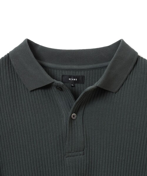 BEAMS（ビームス）の「ショート リブ ポロシャツ【ワイドショートフィット】（ポロシャツ・メンズ・チャコールグレー/ブラウン・XL/L/M/S）」の9枚目の写真