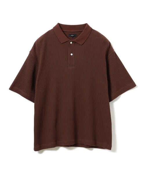 BEAMS（ビームス）の「ショート リブ ポロシャツ【ワイドショートフィット】（ポロシャツ・メンズ・チャコールグレー/ブラウン・XL/L/M/S）」の13枚目の写真