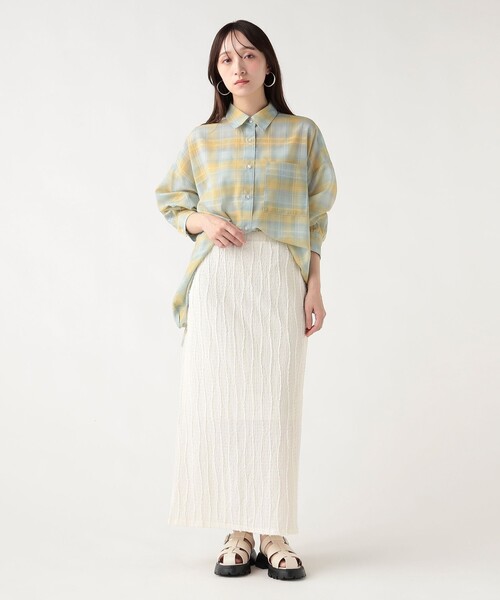 BEAMS HEART（ビームスハート）の「カットフリンジ ナロースカート（スカート・レディース・ホワイト系その他5/イエロー系その他2/ブラック・FREE）」の4枚目の写真