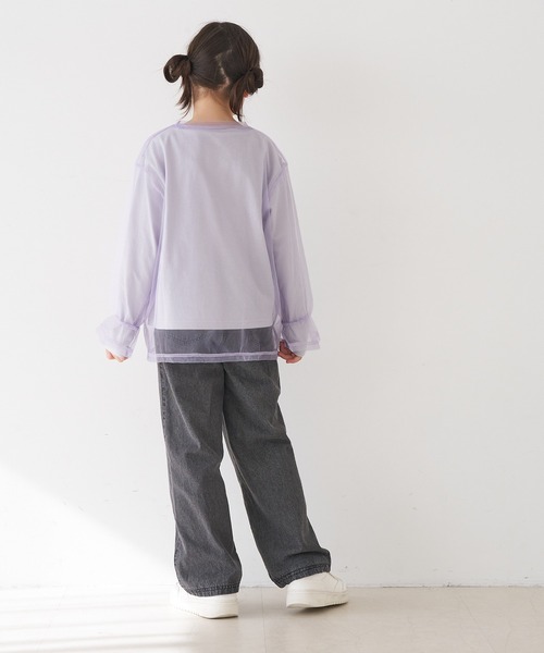 coca（coca）（コカ）の「キッズ　チュールトップス＆長袖Tシャツ 2枚セット（Tシャツ/カットソー・キッズ・ライトグリーン/パープル・120/130/140/150）」の5枚目の写真