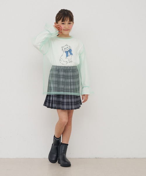 coca（coca）（コカ）の「キッズ　チュールトップス＆長袖Tシャツ 2枚セット（Tシャツ/カットソー・キッズ・ライトグリーン/パープル・120/130/140/150）」の9枚目の写真