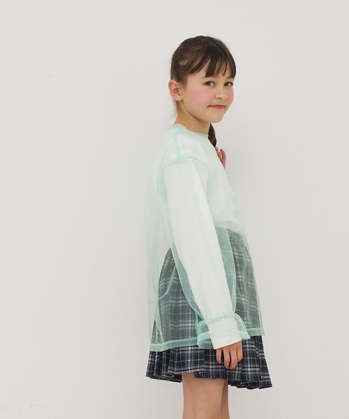 coca（coca）（コカ）の「キッズ　チュールトップス＆長袖Tシャツ 2枚セット（Tシャツ/カットソー・キッズ・ライトグリーン/パープル・120/130/140/150）」の10枚目の写真