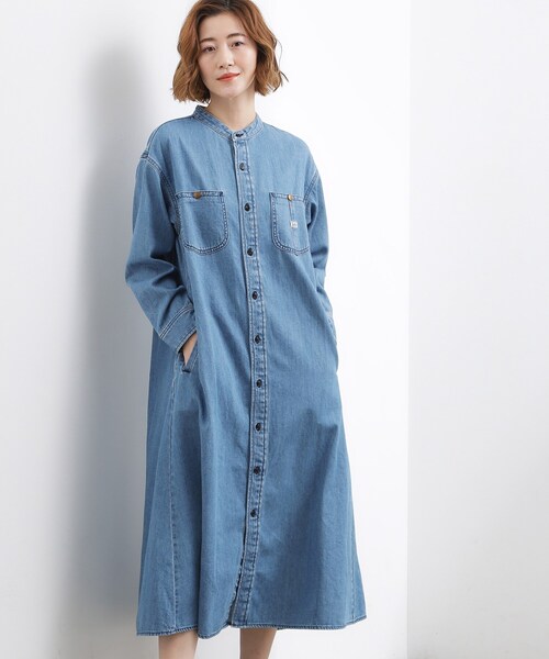 Lee（リー）の「【Lee×grove別注】LOCO FLARE DRESS（ワンピース・レディース・ネイビー/ブルー・02/03）」の2枚目の写真