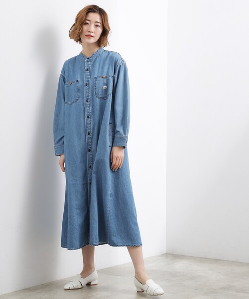Lee（リー）の「【Lee×grove別注】LOCO FLARE DRESS（ワンピース・レディース・ネイビー/ブルー・02/03）」の9枚目の写真
