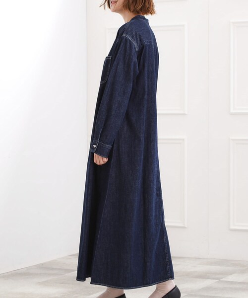 Lee（リー）の「【Lee×grove別注】LOCO FLARE DRESS（ワンピース・レディース・ネイビー/ブルー・02/03）」の12枚目の写真