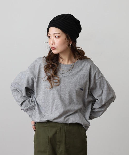 POLOCHAMPS（ポロチャンプス）の「POLOCHAMPS ロングスリーブTシャツ ロンT（Tシャツ/カットソー・メンズ・ブラック/オフホワイト/杢グレー/ダークグリーン/ネイビー/チャコール・M/L/XL）」の7枚目の写真