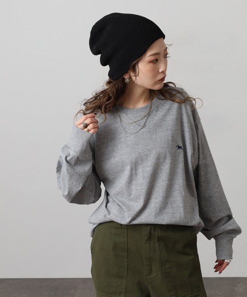 POLOCHAMPS（ポロチャンプス）の「POLOCHAMPS ロングスリーブTシャツ ロンT（Tシャツ/カットソー・メンズ・ブラック/オフホワイト/杢グレー/ダークグリーン/ネイビー/チャコール・M/L/XL）」の8枚目の写真
