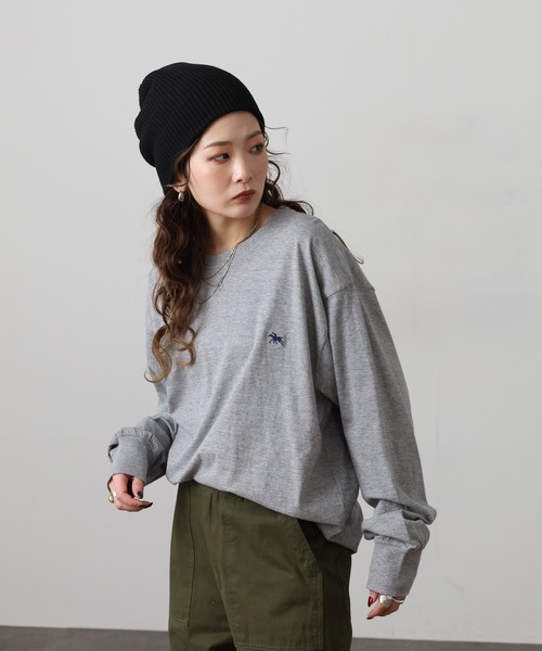POLOCHAMPS（ポロチャンプス）の「POLOCHAMPS ロングスリーブTシャツ ロンT（Tシャツ/カットソー・メンズ・ブラック/オフホワイト/杢グレー/ダークグリーン/ネイビー/チャコール・M/L/XL）」の9枚目の写真
