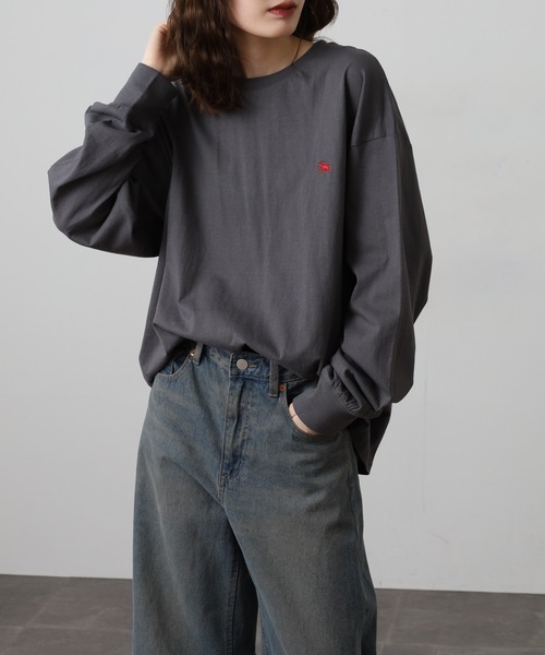 POLOCHAMPS（ポロチャンプス）の「POLOCHAMPS ロングスリーブTシャツ ロンT（Tシャツ/カットソー・メンズ・ブラック/オフホワイト/杢グレー/ダークグリーン/ネイビー/チャコール・M/L/XL）」の18枚目の写真