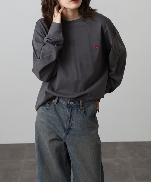 POLOCHAMPS（ポロチャンプス）の「POLOCHAMPS ロングスリーブTシャツ ロンT（Tシャツ/カットソー・メンズ・ブラック/オフホワイト/杢グレー/ダークグリーン/ネイビー/チャコール・M/L/XL）」の20枚目の写真
