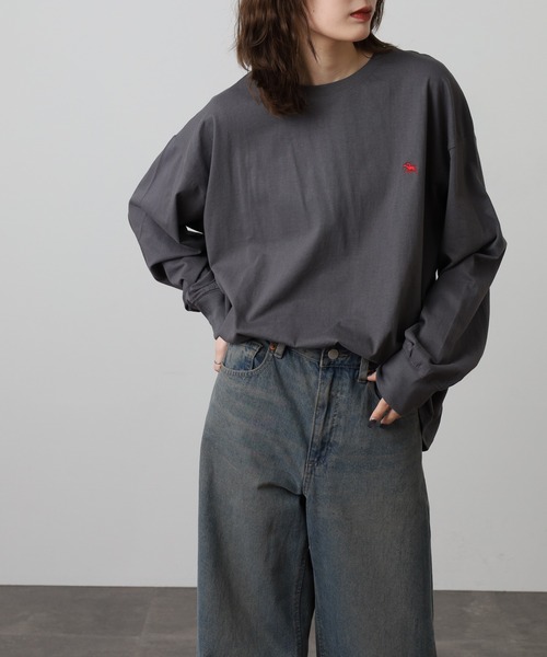 POLOCHAMPS（ポロチャンプス）の「POLOCHAMPS ロングスリーブTシャツ ロンT（Tシャツ/カットソー・メンズ・ブラック/オフホワイト/杢グレー/ダークグリーン/ネイビー/チャコール・M/L/XL）」の22枚目の写真