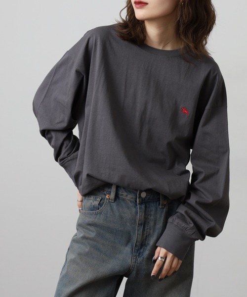 POLOCHAMPS（ポロチャンプス）の「POLOCHAMPS ロングスリーブTシャツ ロンT（Tシャツ/カットソー・メンズ・ブラック/オフホワイト/杢グレー/ダークグリーン/ネイビー/チャコール・M/L/XL）」の19枚目の写真