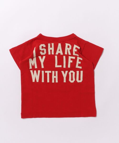 DENIM DUNGAREE（デニムダンガリー）の「SHARE Tee（Tシャツ/カットソー・キッズ・レッド・105/115/125）」の2枚目の写真