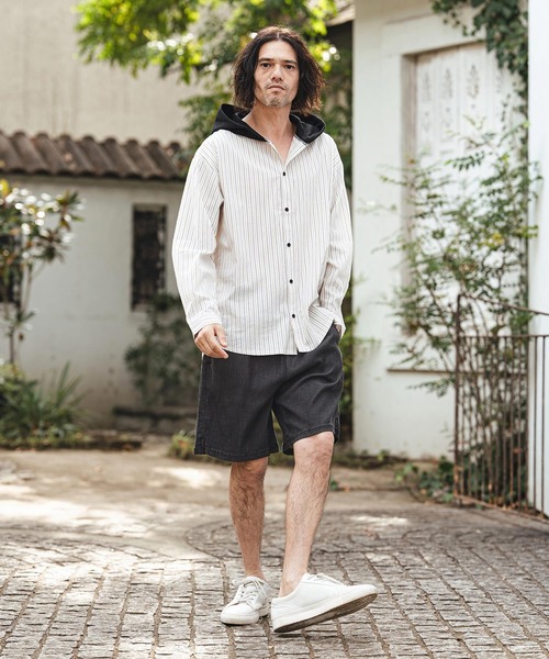 CAMBIO(カンビオ)の「mp14438- Chambray short Pants ショートパンツ(S61426cmb)(その他パンツ・メンズ・ネイビー/ブラック・L/M/S)」の12枚目の写真