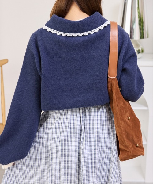 kutir（クティール）の「フラワーモチーフカーディガン（カーディガン/ボレロ・レディース・ネイビー/ライトブルー・FREE）」の21枚目の写真