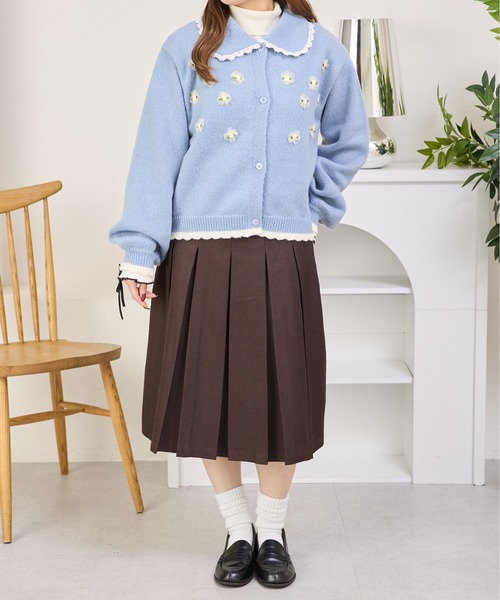 kutir（クティール）の「フラワーモチーフカーディガン（カーディガン/ボレロ・レディース・ネイビー/ライトブルー・FREE）」の7枚目の写真