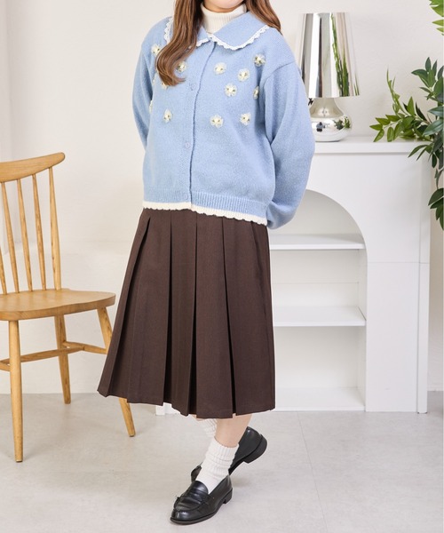 kutir（クティール）の「フラワーモチーフカーディガン（カーディガン/ボレロ・レディース・ネイビー/ライトブルー・FREE）」の9枚目の写真