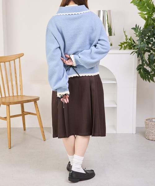 kutir（クティール）の「フラワーモチーフカーディガン（カーディガン/ボレロ・レディース・ネイビー/ライトブルー・FREE）」の10枚目の写真