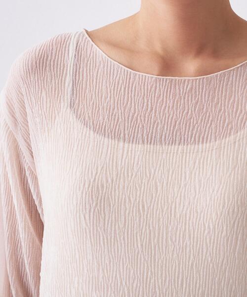 cloenc（クロエンス）の「【オケージョン／手洗い可】レースシアーワッシャ―シカットソー（Tシャツ/カットソー・レディース・アイボリー/ブラック・02）」の4枚目の写真