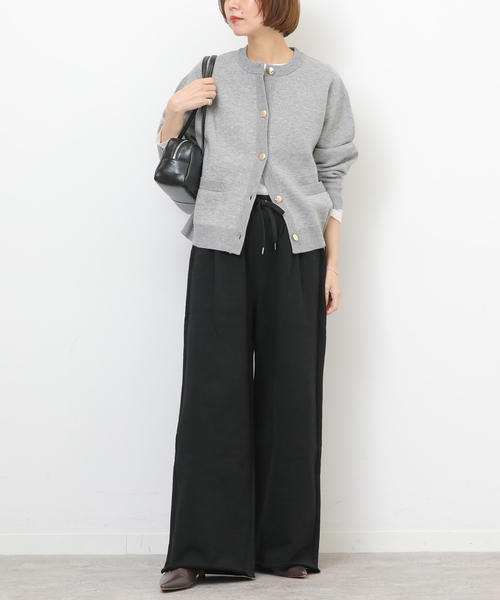 JOURNAL STANDARD relume（ジャーナルスタンダード　レリューム）の「《WEB限定追加》タックワイドイージースウェットパンツ（スウェットパンツ・レディース・ブラック/チャコールグレー・FREE）」の3枚目の写真