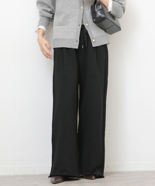 JOURNAL STANDARD relume（ジャーナルスタンダード　レリューム）の「《WEB限定追加》タックワイドイージースウェットパンツ（スウェットパンツ・レディース・ブラック/チャコールグレー・FREE）」の6枚目の写真