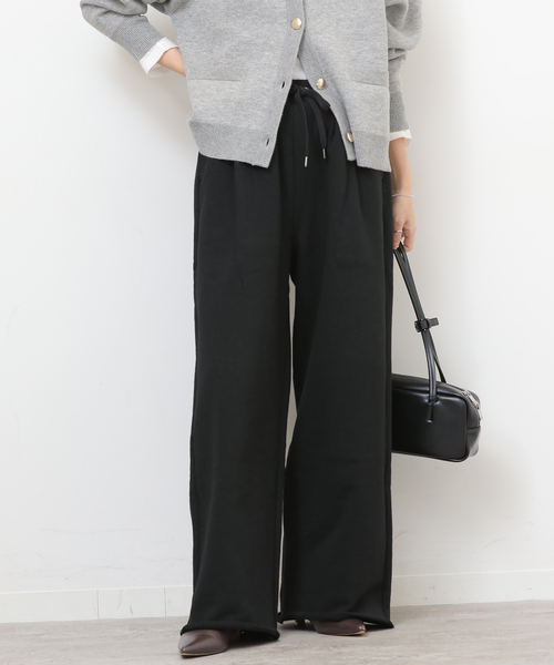 JOURNAL STANDARD relume（ジャーナルスタンダード　レリューム）の「《WEB限定追加》タックワイドイージースウェットパンツ（スウェットパンツ・レディース・ブラック/チャコールグレー・FREE）」の7枚目の写真